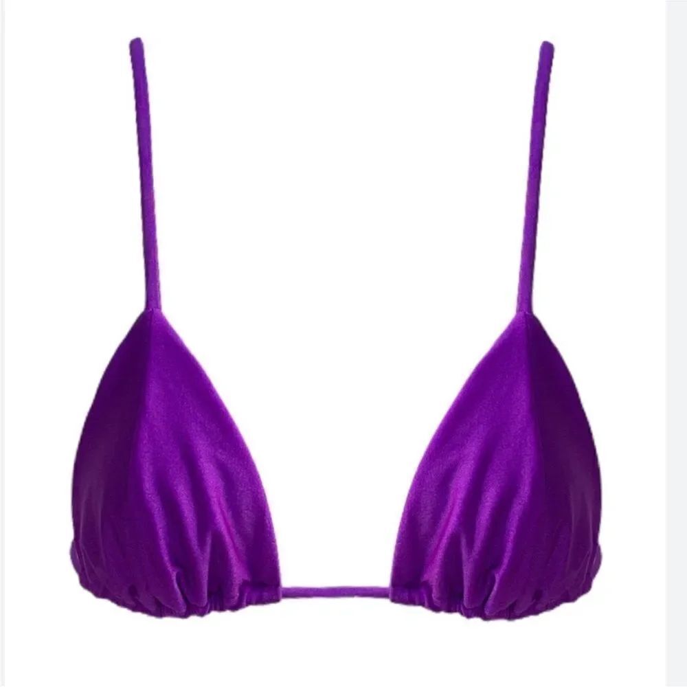 Isidora ITL Swim Mila Bikini Top Triangle Halter In Violet Purple Size M